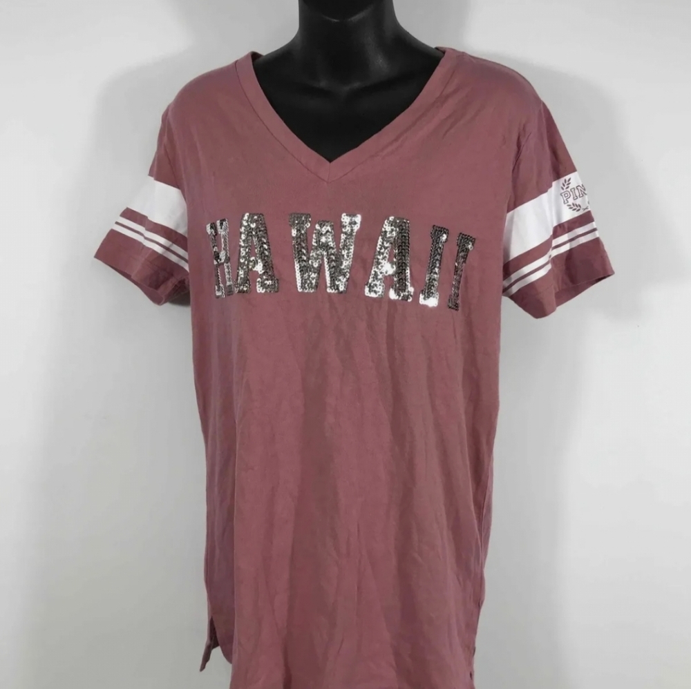 Pink Victoria secret Hawaii short sleeve shirt